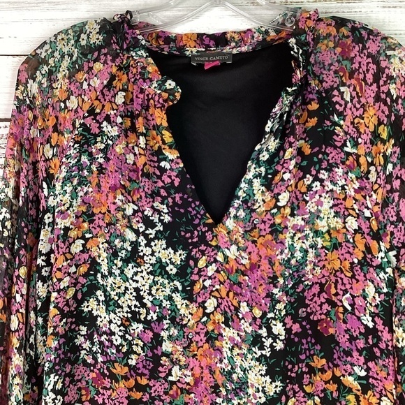 VINCE CAMUTO SIZE M‎ FLORAL DRESS SUMMER FALL MIDI - Picture 4 of 11